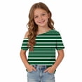 thumbnail image 6 of HAiming Girls Tops off the Shoulder Short Sleeve Striped Color Block T Shirts Loose Casual Fashion Tee Summer Vacation Workout Blouses, 6 of 9