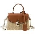 thumbnail image 1 of Straw Crossbody Bag for Women Hand Woven Shoulder Bag Leather Top Handle Small Boho Purse Rattan Beach Handbags, 1 of 5