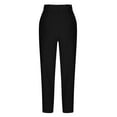 thumbnail image 5 of ABATAB Pull on Capris for Women Dressy Casual Lightweight Capri Pants Elastic Waist Cotton Linen Lounge Crop Trousers Summer, 5 of 7