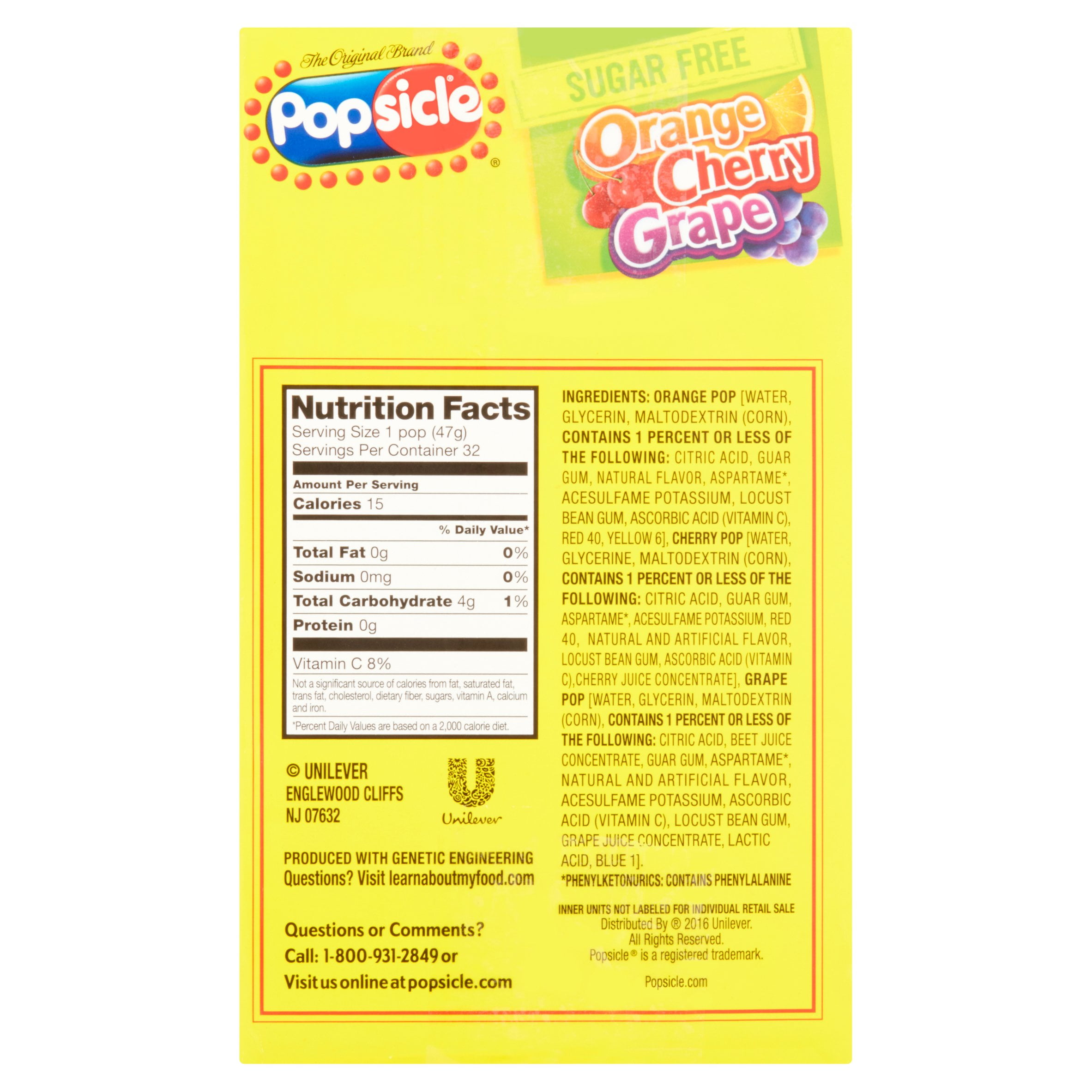 Ice Popsicle Nutrition Facts Nutrition Ftempo