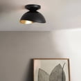 thumbnail image 6 of Luna Bella Flush Mount Ceiling Light - Matte Black & Gold-Leaf Shade, 6 of 8