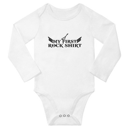 

My First Rock Shirt Newborn Infant Baby Long Sleeve Girl Boys Romper (White 6-12M)