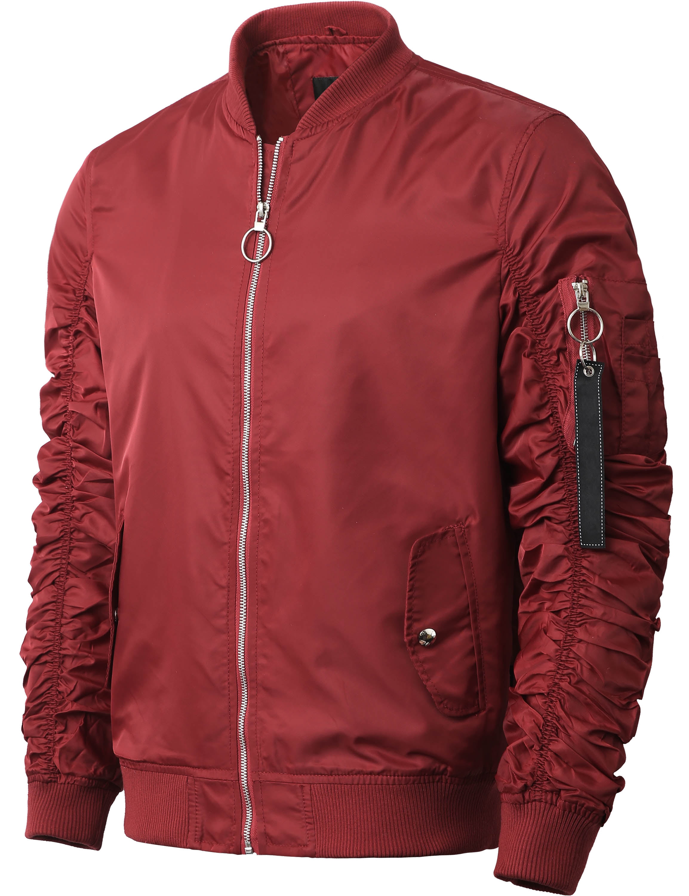 Ma Croix - Ma Croix Mens Ruched Bomber Jacket Lightweight Waterproof ...