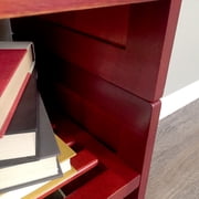 Wood 2 Tier Storage Rack Red Mahogany Finish