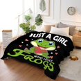 thumbnail image 4 of Just A Girl Who Loves Frogs Blanket Soft Blankets and Throws Flannel Cozy Lightweight Quilt Gift Perfect for Bed Sofa Couch-50 x40 Small for Kids, 4 of 6