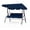 Dark blue, variant on 3 Seat Outdoor Porch Swing with Adjustable Canopy, Patio Swing Chair with Stand,Outdoor Swings for Adults,Blue/White