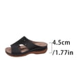 thumbnail image 7 of Rokment Women's Orthopedic Wedges Arch Support Slip on Dress Sandals Comfortable Fashion Casual Leather Platform Walking Slides Slippers for Beach Summer Black Size 7, 7 of 7