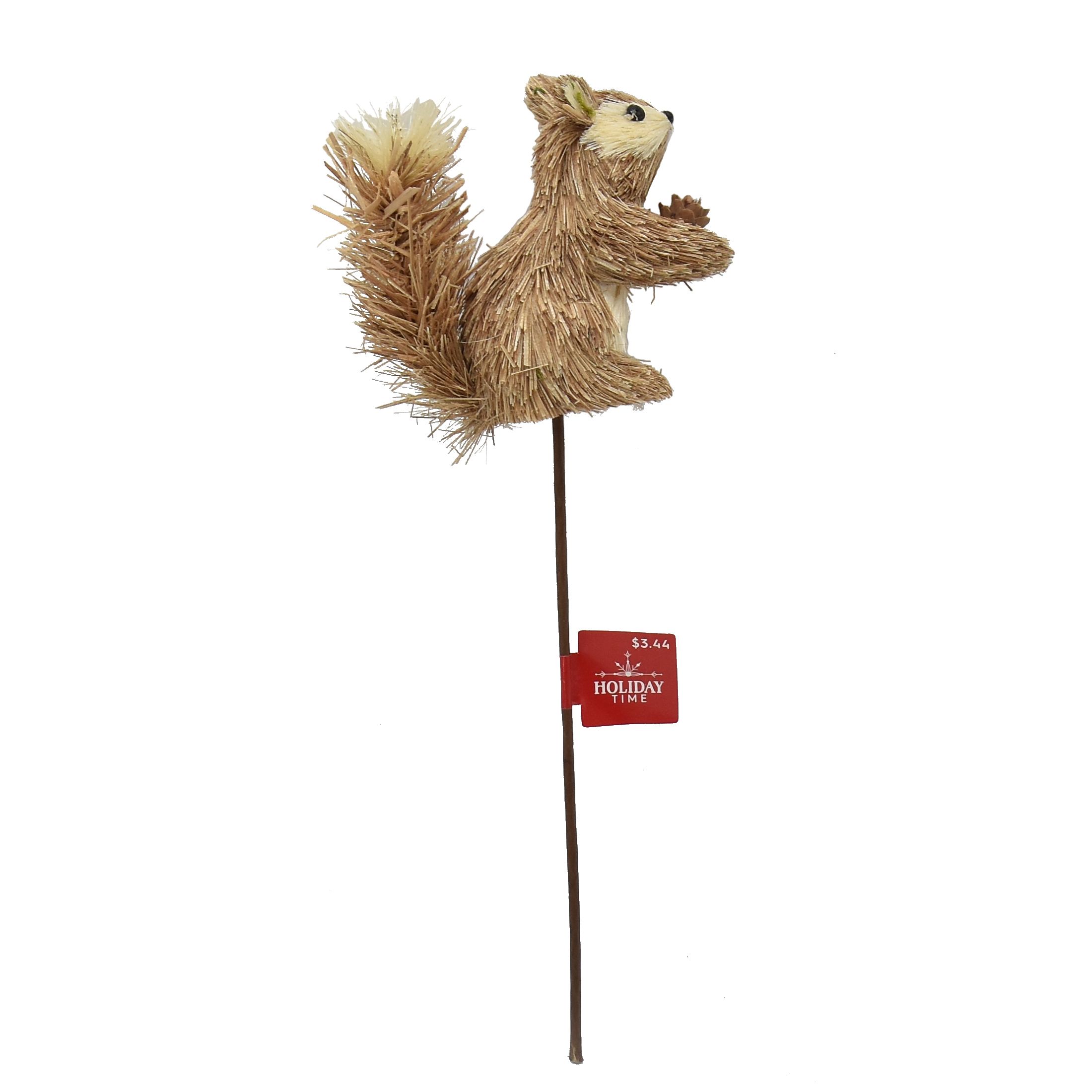 Holiday Time 3ast Brown Sisal Animals Decorative Winter Pick,15"