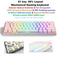 thumbnail image 1 of Teclado mecánico para juegos Hugo Pk61 60% compacto con retroiluminación LED resistente al agua Blanco, 1 of 10