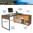 thumbnail image 3 of Techni Mobili L-Shape Corner Desk with Multiple Storage, Oak RTA-385DL-OAK, 3 of 10