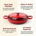 thumbnail image 6 of 3 Quart Enameled Cast Iron Braiser, Non Stick Skillet with Lid, Dutch Oven for Oven Stove Grill, Shallow Cookware for Bake (Red), 6 of 6