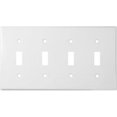 thumbnail image 1 of Stainless Steel Metal Wall Plates 4 Gang Toggle Switch White, 1 of 1