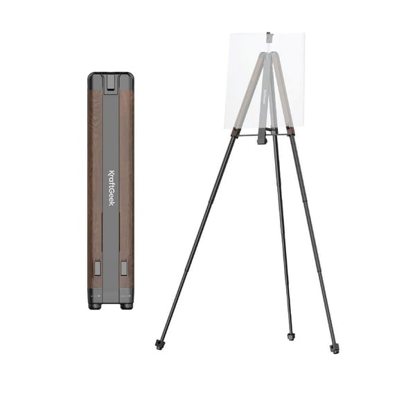 KraftGeek 65'' Portable Easel Stand for Painting, Plein Air Easel for Adults, Walnut