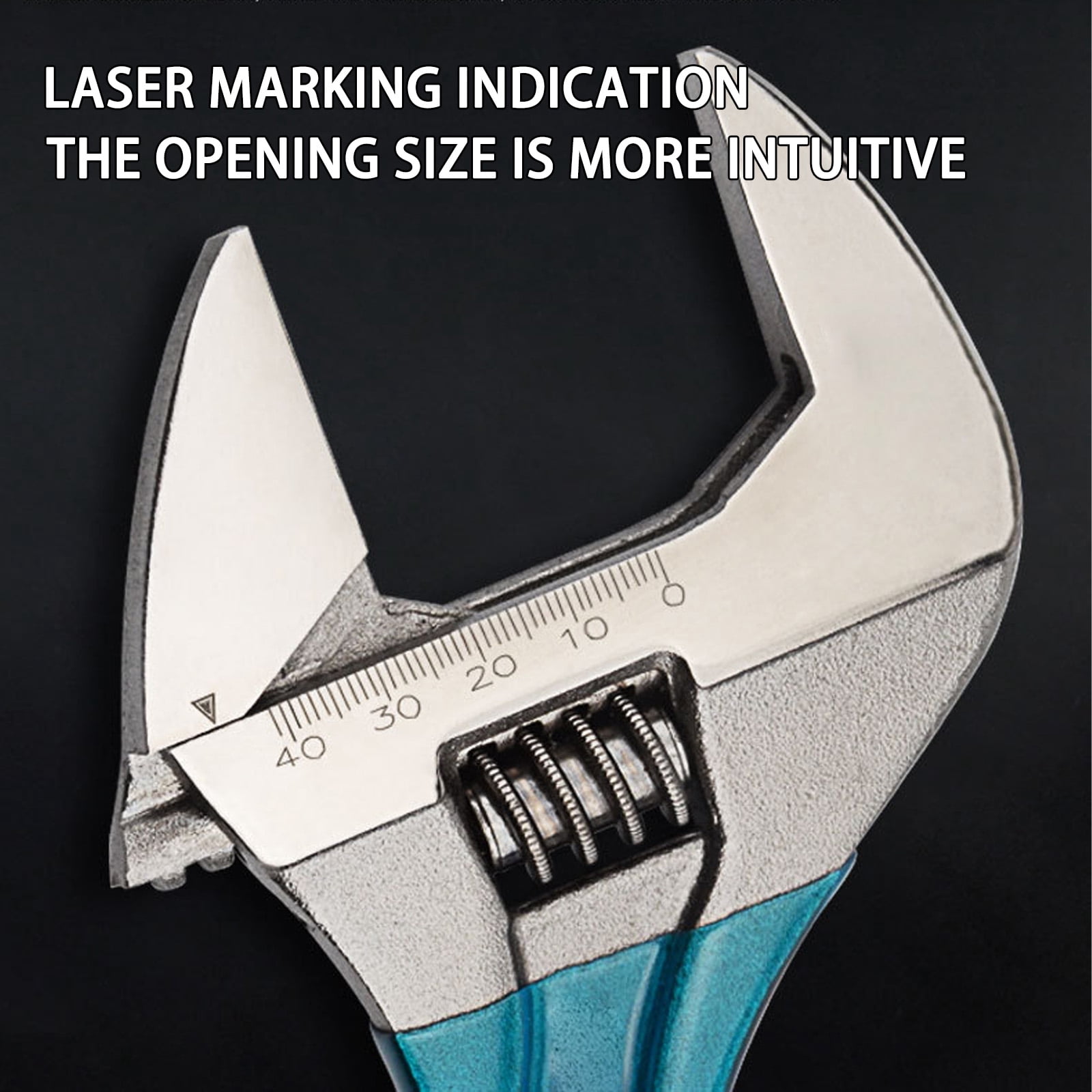 Compact Adjustable Wrench with Wide Jaw - Carbon Steel Ergonomic Grip for Plumbing Mechanical Maintenance