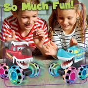 Stargo 2 Pack Monster Truck Toys [Shark & Bull] - Light Up Chomping Pull Back Trucks | Birthday Gifts For Toddlers, Boys Toys, Monster Truck Children’s Toys For Kids, Boys Ages 3, 4, 3-5 4-6 5-7 4-8