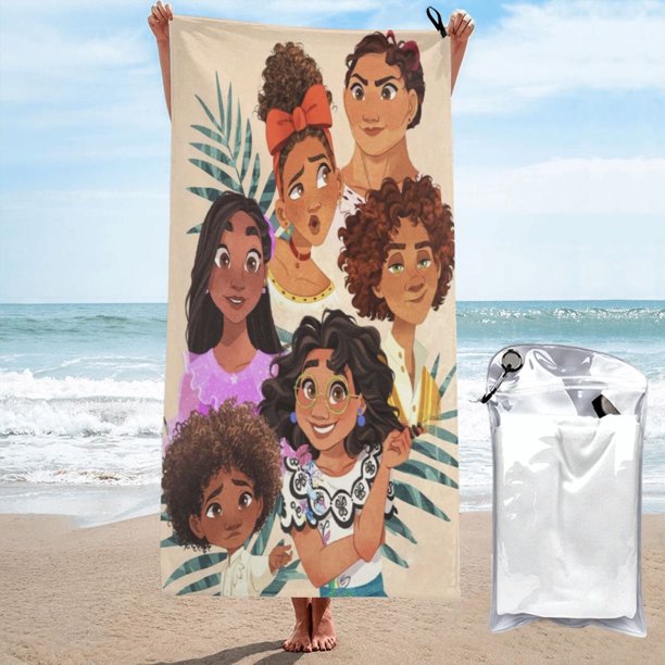 Toalla de playa Encanto, suave, ligera, de secado rápido, absorbente, grande, para baño, para niños y adultos, para viajes, natación, playa, gimnasio, camping, yoga, 31,5 x 63 pulgadas