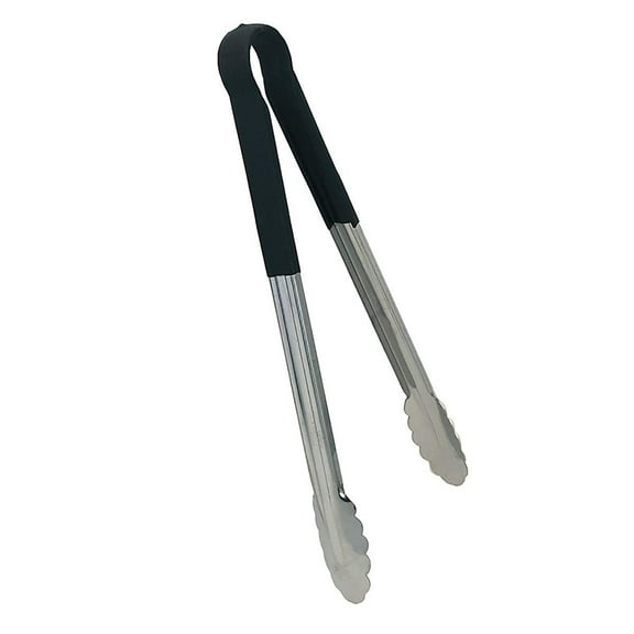 Update International TOPP-12 Stainless Steel Black Spring Tongs 12", PVC Which Does Not Include DEHP di-Ethyl Hexyl Phthalate