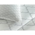 thumbnail image 3 of Ambesonne Grey Quilted Coverlet 3 Pcs, Monochrome Damask Pattern, Queen Size, White Grey, 3 of 4