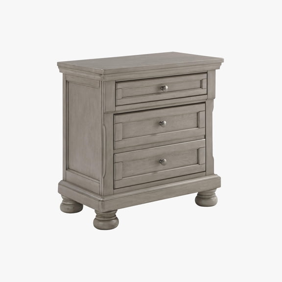 Signature Design by Ashley Lettner 2 Drawer Nightstand, Light Gray