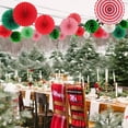 thumbnail image 3 of GOOHOCHY Juego de 15 abanicos de papel navideños creativos y bolas de panal para decorar fiestas navideñas., 3 of 7
