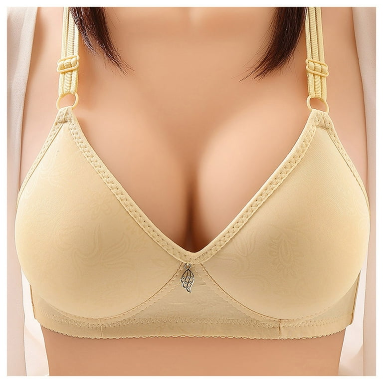 Plus Size Strapless Bras for Women None Brassiere Shapermint Bra for Womens  Wirefree Yellow S 