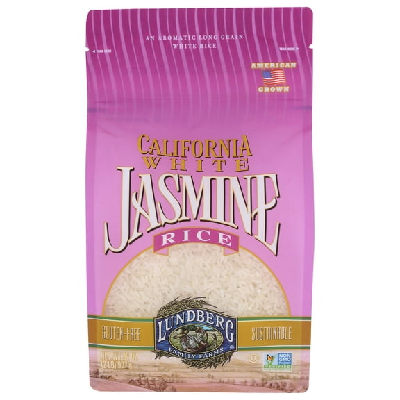 Lundberg Farms Eco Farmed California White Jasmine Rice, 2 Pound -- 6 per case.