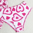 thumbnail image 6 of Fesfesfes 6-13Years Girls 3 Piece Swimsuits with Skirts Tropical Gradient Print Swim Bathing Suits Teen Girls'Beach Swimwear Strap Bikini Set(Pink#2,10-11 Years), 6 of 7