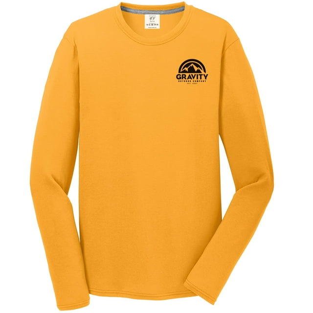 Gravity Outdoor Co. Performance Long Sleeve Shirt - Gold - Black Logo - M