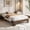 Walnut, variant on Full Size Platform Bed Frame, Minimalist Wood Bed Frame No Headboard Needed, Sturdy Low Profile Bed with Natural Wood Grain, Noise-Free & Easy Assembly
