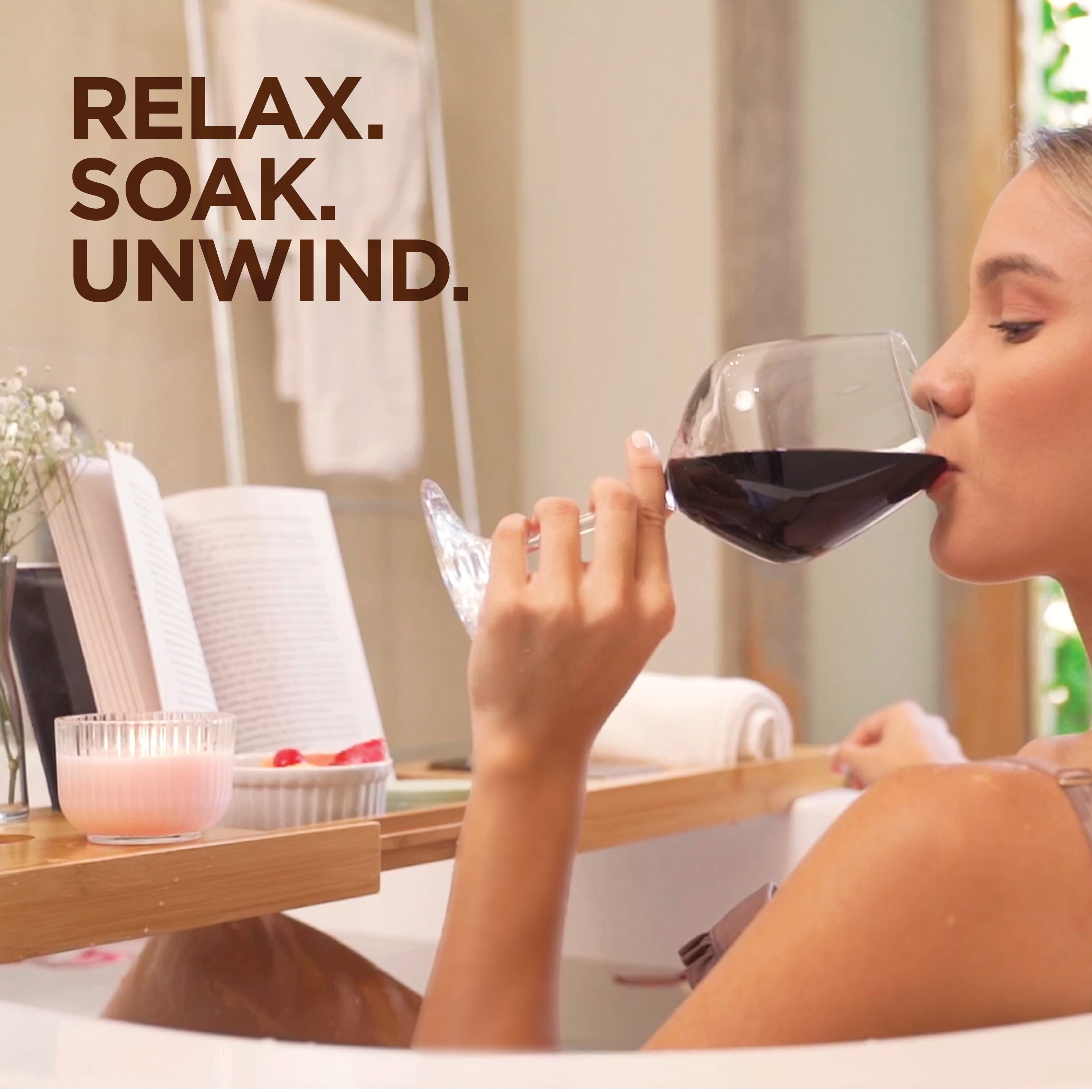 Bamboo Bathtub Tray Bath Caddy, Expandable Bath Tub Tray Wood with Tablet Holder and Wine Glass Holder