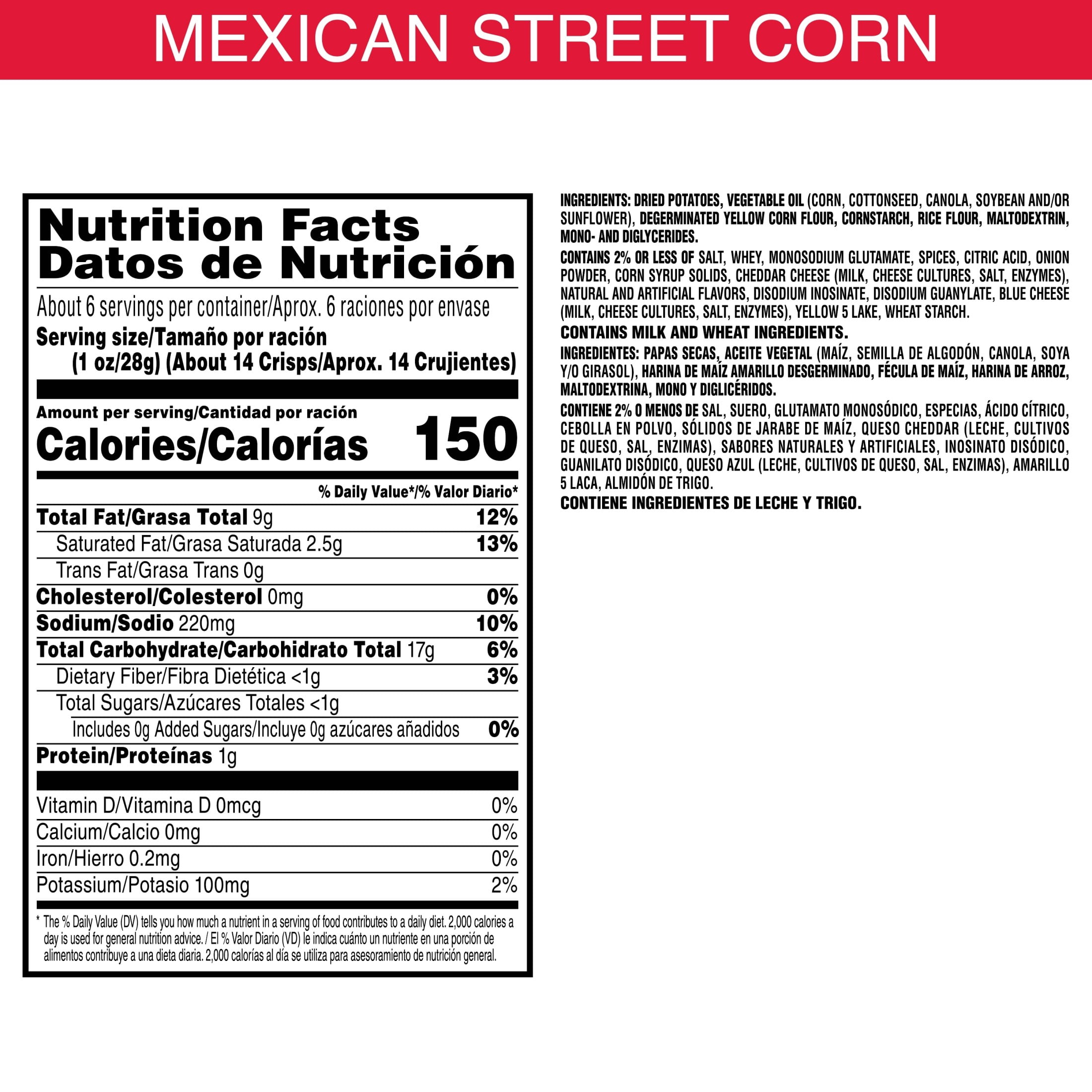 Pringles Elote Mexican Street Corn Potato Crisps Chips, Lunch Snacks, 5.5 oz Canister