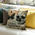 thumbnail image 3 of BANET Halloween Throw Pillow Covers Skull Decorative Cushion Couch Cover Pumpkin Pillowcase Short Plush for Living Room Outdoor 12x12in, 3 of 5