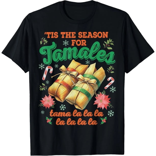 Camiseta Unisex de Navidad "Tamales en Familia" - Regalo Ideal en Blanco/Negro