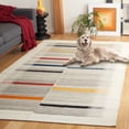 thumbnail image 3 of Safavieh  Handmade Kilim Fila Boho Stripe Wool Rug 6'  x  6' - Ivory/Grey - Round, 3 of 5