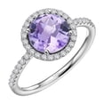 thumbnail image 4 of Lafonn Aria Sterling Silver Platinum Plated Lassire Amethyst and Simulated Diamonds Womens Ring, 4 of 5