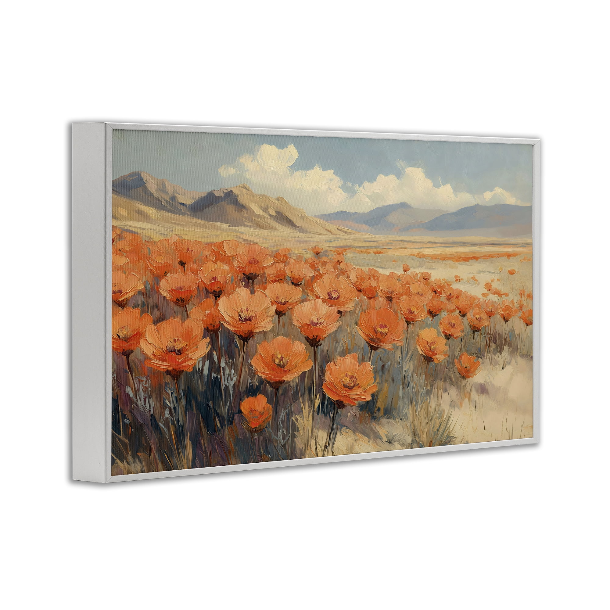 Stupell Industries Desert Poppies in Valley White Framed Giclee Art, design by Gina Kelly