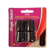 Magic Sliders 97377 Black Round Rubber Furniture Leg Tips 7/8 in.