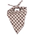 thumbnail image 4 of Pet Accessory, Brown Gingham Fall Dog Bandana, Adjustable Tie-On Pet Dog Supplies, Breathable Flannel Dog Bandana, Lightweight Brown Plaid Triangle Bib Suitable for Small Pets,, 4 of 7