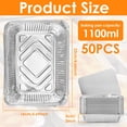 thumbnail image 3 of CNKOO  50Pcs Aluminum Foil Pans with Lids 100ml Aluminum Foil Baking Tray Non-Stick Aluminum Tins Rectangle Aluminum Foil Liners Aluminum Foil Containers for Air Fryer Oven Baking Cooking, 3 of 7