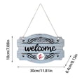 thumbnail image 4 of Fiudx Liquidación de ofertas flash Placa de puerta de bienvenida con impresión de madera, lazo, escenas festivas de Navidad y Año Nuevo, decoraciones colgantes, 4 of 7