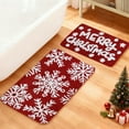 thumbnail image 7 of 2 Pack Christmas Bath Mat Set â Red Non- Plush Bathroom Rug Set, Absorbent & Machine Washable High-Pile Mats for Toilet, Kitchen, Entryway, Fall Holiday Decor 16x24 & 32x20 Inch, 7 of 7