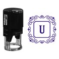 thumbnail image 1 of Printtoo R-40 U Alphabet Monogram Initial Square Swirl Border Self Inking Rubber Stamp Office Stationary, 1 of 3
