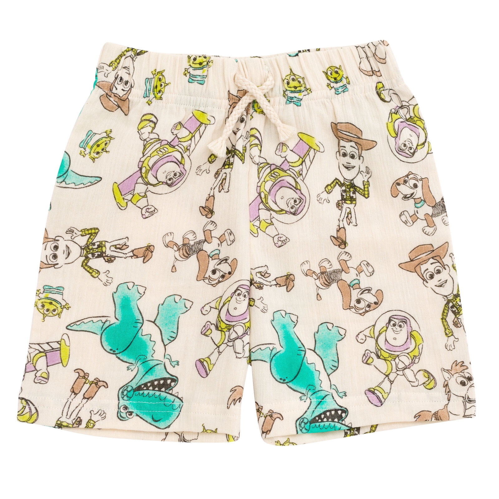 Disney Toy Story Woody Buzz Lightyear Slinky Dog Cotton Gauze Matching Family Button Down Shirt Shorts Outfit Set Infant to Little Kid