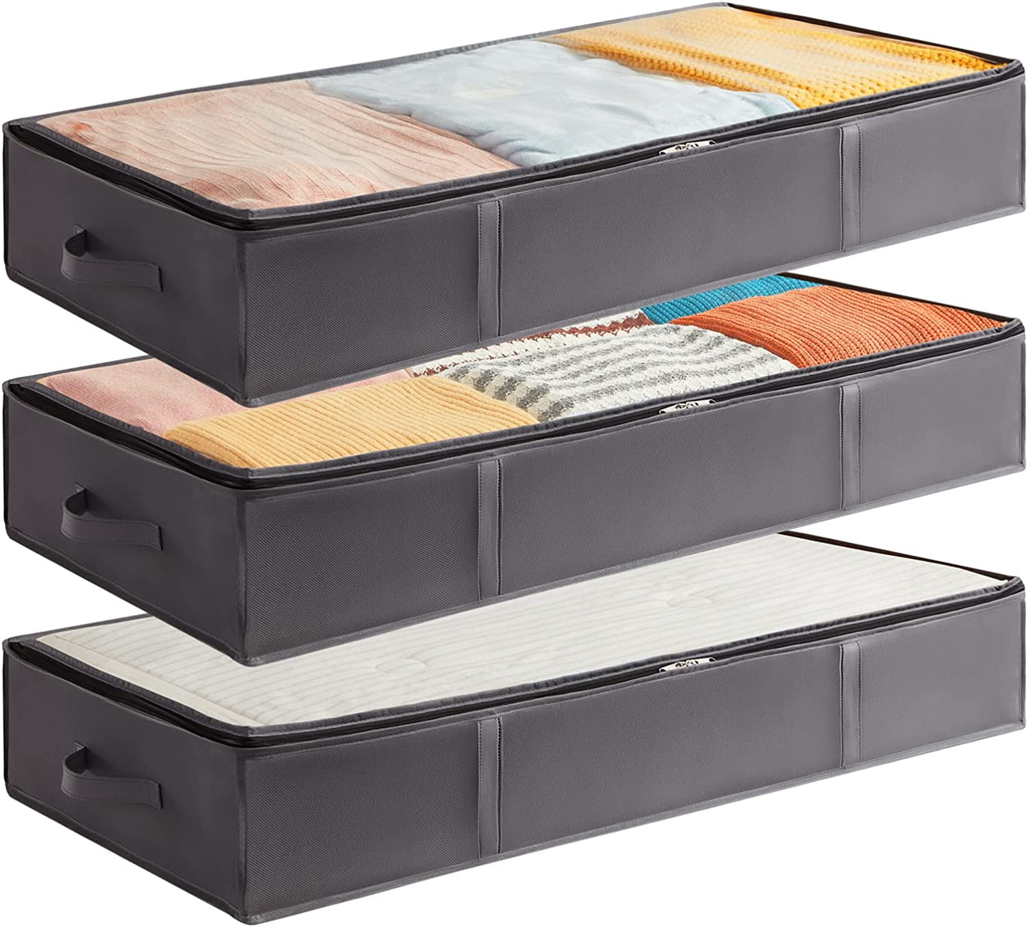 Lifewit Under Bed Storage Containers 3 Pack, Large Capacity Blanket ...