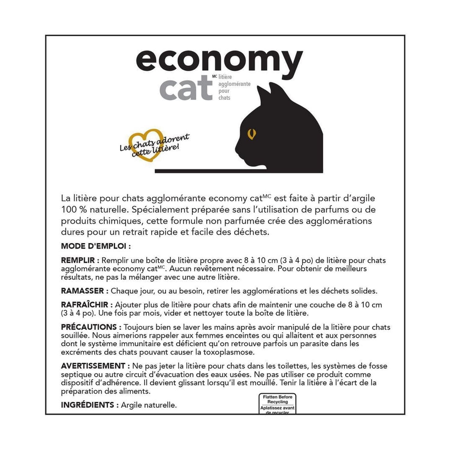 Economy Cat Clumping Cat Litter is made with 100% Natural Clay. Fragrance Free, clumps hard and fast for easy waste removal.