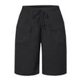 thumbnail image 5 of Seductiva Sales Today Womens Workout Shorts Women's Cotton and Linen Solid Color Pocket Casual Quarter Pants Loose Pants, 5 of 5