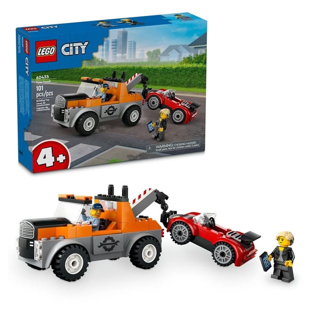 Set LEGO City Camión Grúa y Reparación del Deportivo 60435