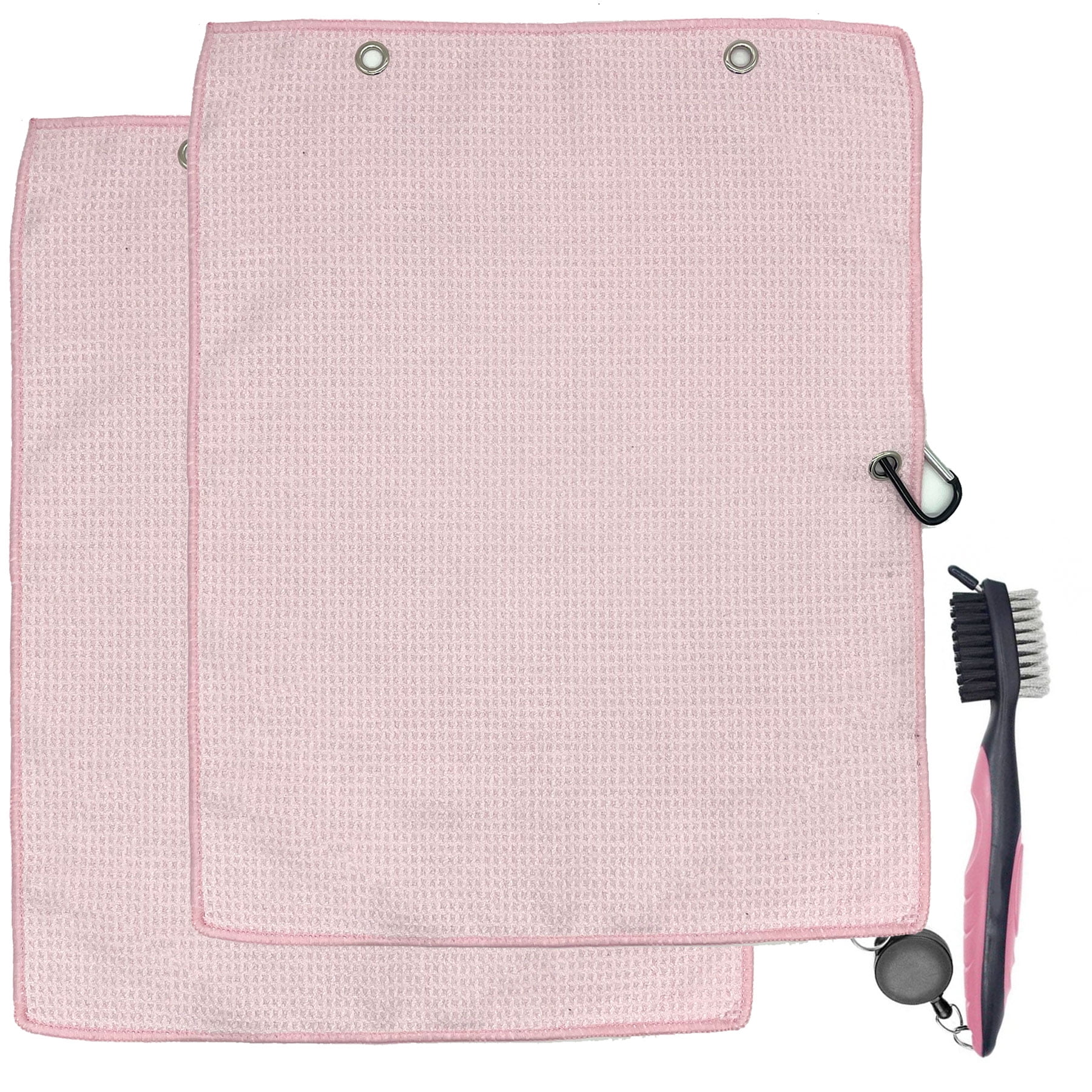 Rio Salto Golf Towel and Brush Set for Golf Bag Microfiber Waffle