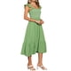 thumbnail image 4 of Vestido midi bohemio de tirantes con volantes y escote cuadrado para mujer INSPIRE CHIC en verde S, 4 of 6