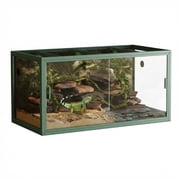 120 Gallon Bearded Dragon Tank,4x2x2 FT Reptile Terrariums,Front Opening Glass Enclosure for Lizard Chameleon Snake,Tropical Rainforest Habitat with Screen Ventilation Top